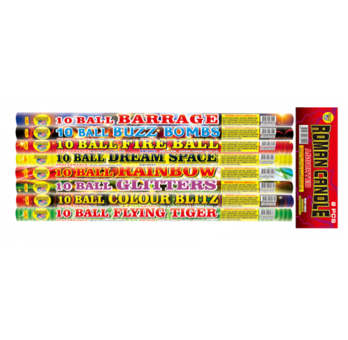 Roman Candle 10 ball asst (WC)